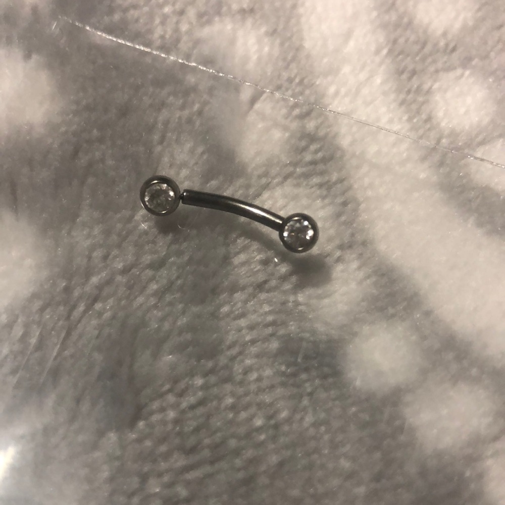 barbell earring white gold